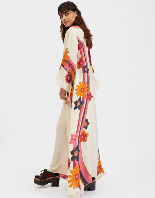 Magnifico Dress La DoubleJ: Beat Flower Placée White Orange DRE0232VIS004