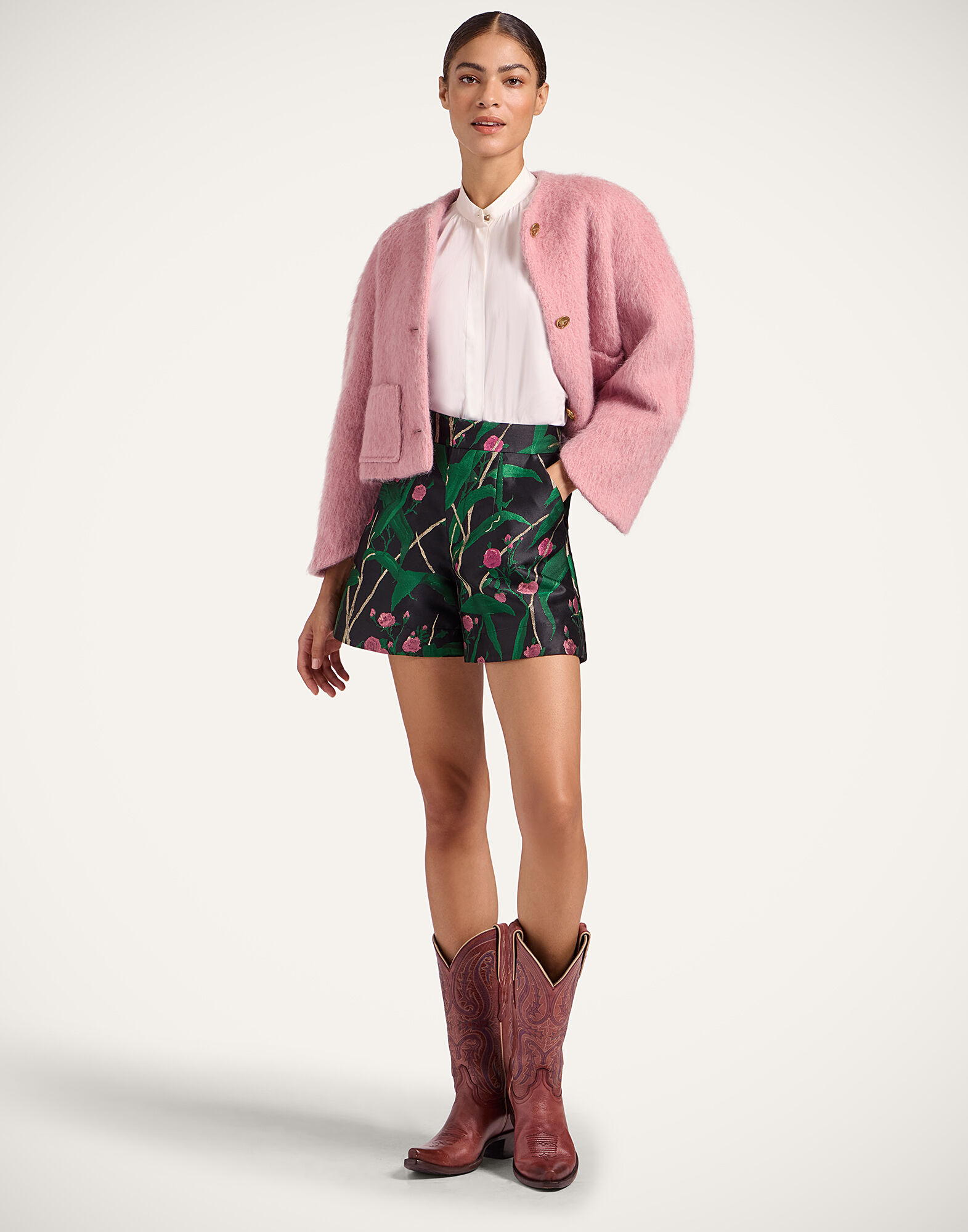 Blair Jacket La DoubleJ: Solid Pink JAC0146WOL029