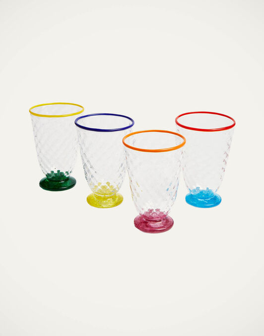 Quilted Glasses Set Of 4 La DoubleJ: Multicolor GLA0026MUR001