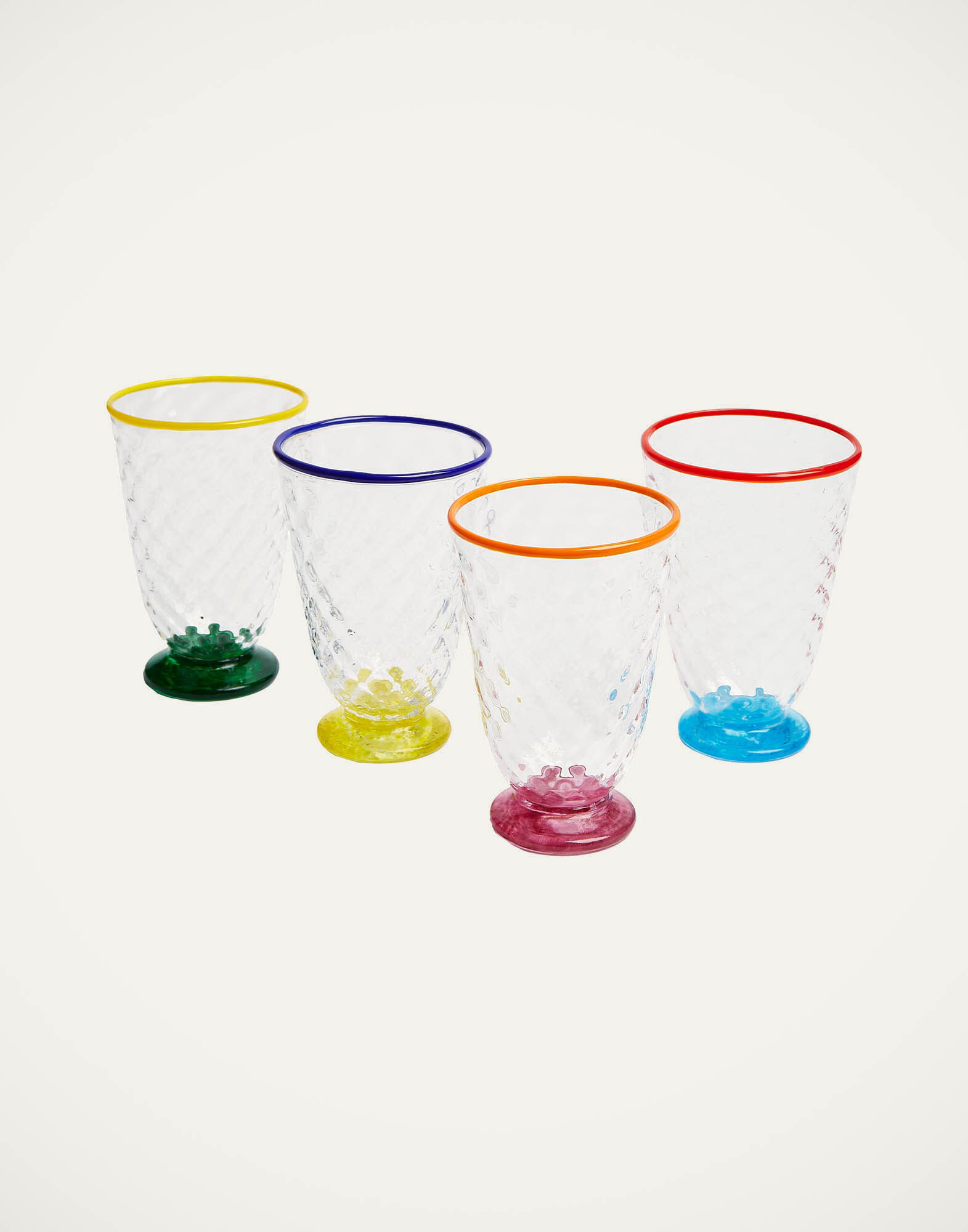 Quilted Glasses Set Of 4 La DoubleJ: Multicolor GLA0026MUR001