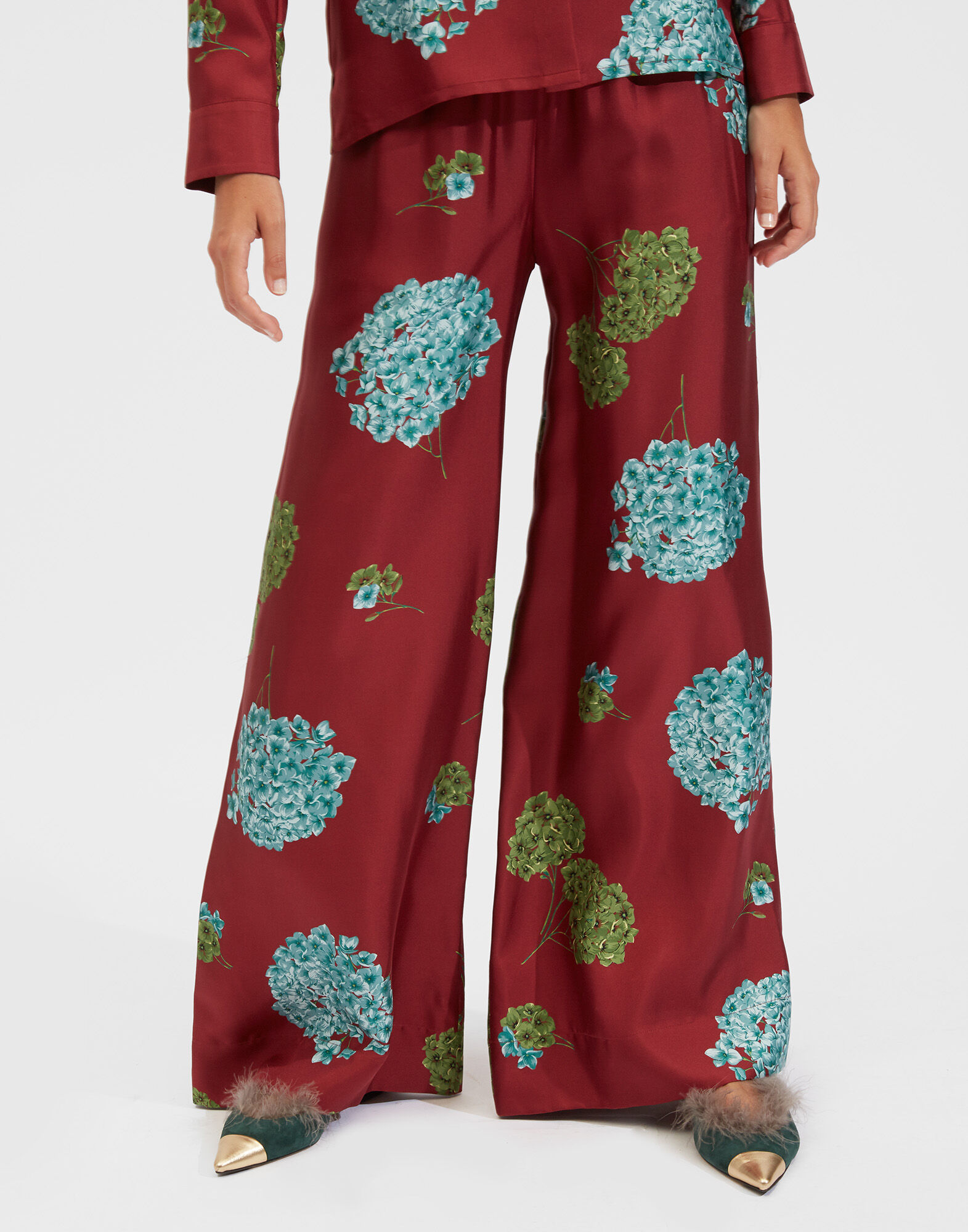 Palazzo Pants La DoubleJ: Ortensia Bordeaux Palazzo Pants La DoubleJ: Ortensia Bordeaux TRO0003SIL001
