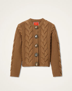 Portrait Cardigan La DoubleJ: Solid Brown PUL0211KNI120