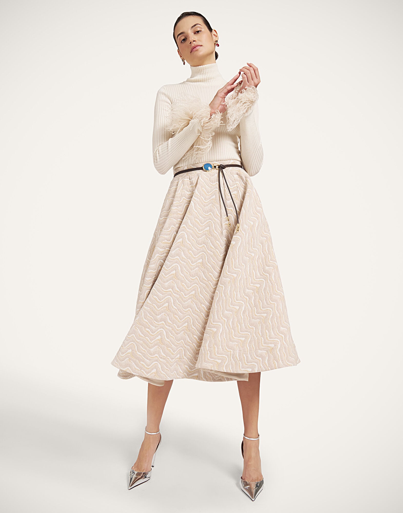 Ballerina Skirt La DoubleJ: Waves Ecru Ballerina Skirt La DoubleJ: Waves Ecru SKI0189JCQ160