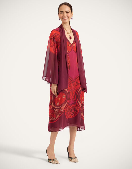 Midi Magnifico Dress La DoubleJ: Alchemy Placée Dark Red Midi Magnifico Dress La DoubleJ: Alchemy Placée Dark Red DRE0788SIL028
