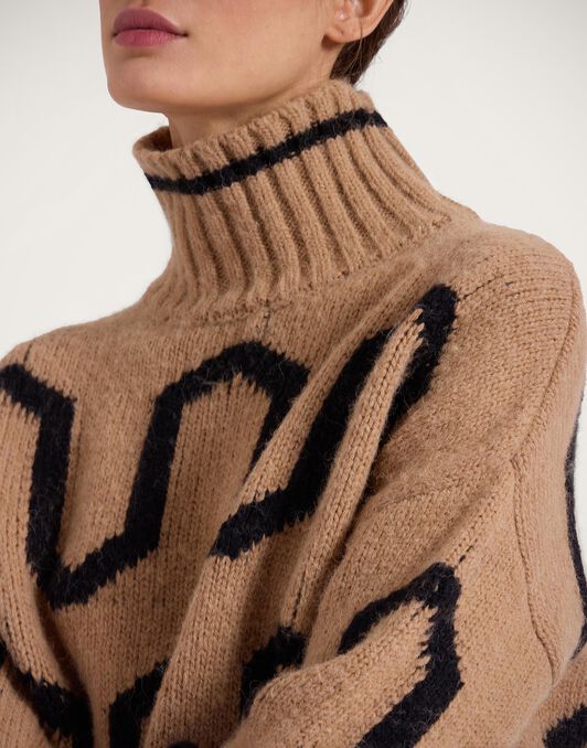 Comber Turtleneck La DoubleJ: Camel & Lilac Comber Turtleneck La DoubleJ: Camel & Lilac PUL0225KNI134