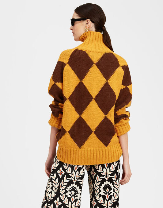 Argyle Sweater La DoubleJ: Yellow / Brown PUL0091KNI064