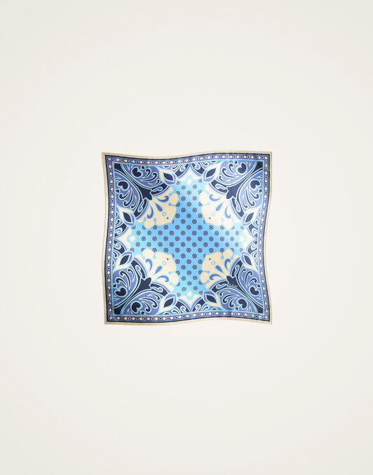 Foulard 45 La DoubleJ: Cocoon Placée Blue SCA0065SIL006