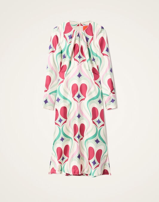 Eve Midi Dress La DoubleJ: Macro Jive Ecru Eve Midi Dress La DoubleJ: Macro Jive Ecru DRE0808SIL001