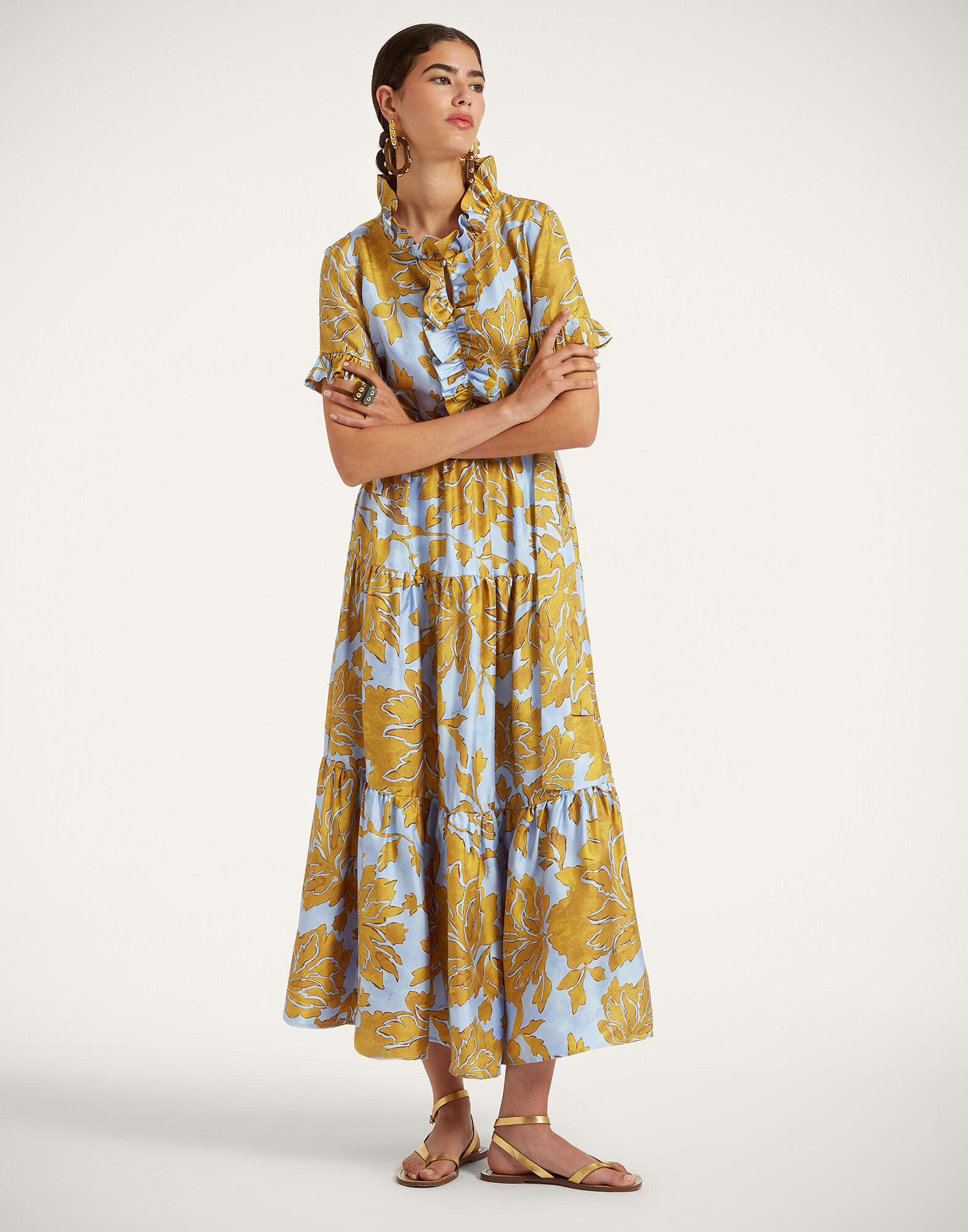 Long And Sassy Dress La DoubleJ: Tangle Light Blue Long And Sassy Dress La DoubleJ: Tangle Light Blue DRE0017SIL001