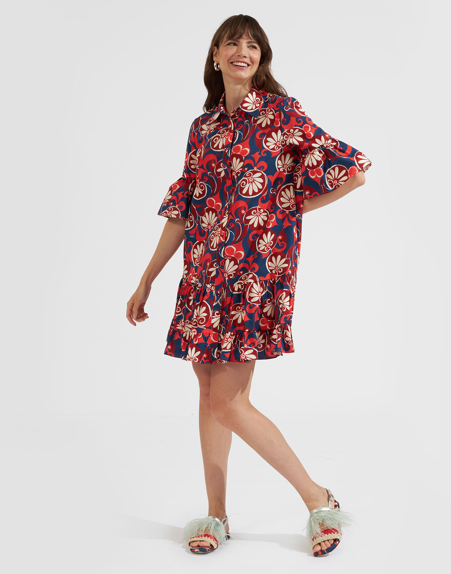 Choux Dress La DoubleJ: Moonflower Navy DRE0754COT043
