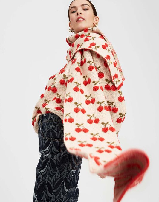 Cherry Scarf La DoubleJ: Off White Cherry Scarf La DoubleJ: Off White SCA0041KNI092