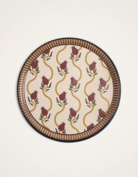 Large Round Printed Tray La DoubleJ: Melograno Ivory TRA0006WOD001