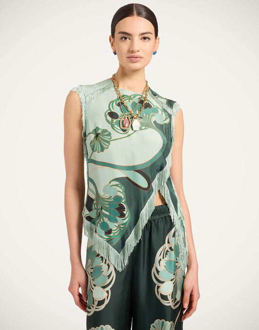 Scarf Top La DoubleJ: Blooming Tulip Placée Mint Scarf Top La DoubleJ: Blooming Tulip Placée Mint TOP0160SIL009