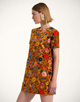 Mini Swing Dress La DoubleJ: Botticelli Rust DRE0658VEL001