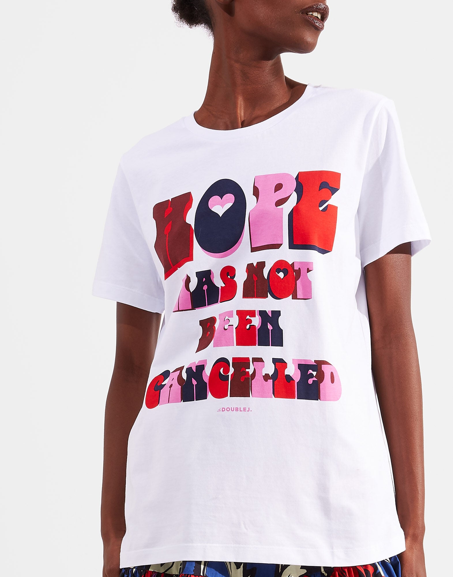 Slogan T-shirt La DoubleJ: Hope Has Not Been Cancelled Slogan T-shirt LaDoubleJ: Hope Has Not Been Cancelled SHI0031JER010