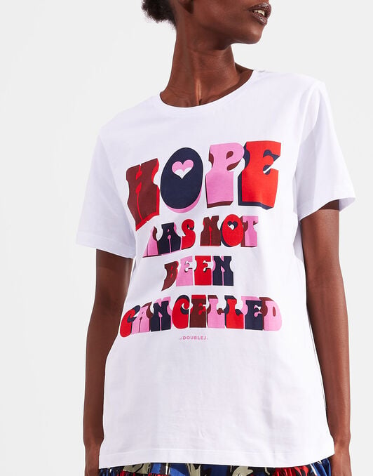 Slogan T-shirt La DoubleJ: Hope Has Not Been Cancelled Slogan T-shirt LaDoubleJ: Hope Has Not Been Cancelled SHI0031JER010