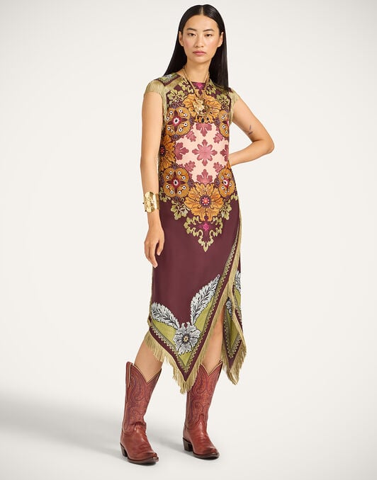 Scarf Dress La DoubleJ: Bounty Placée Burgundy Scarf Dress La DoubleJ: Bounty Placée Burgundy DRE0964SIL009