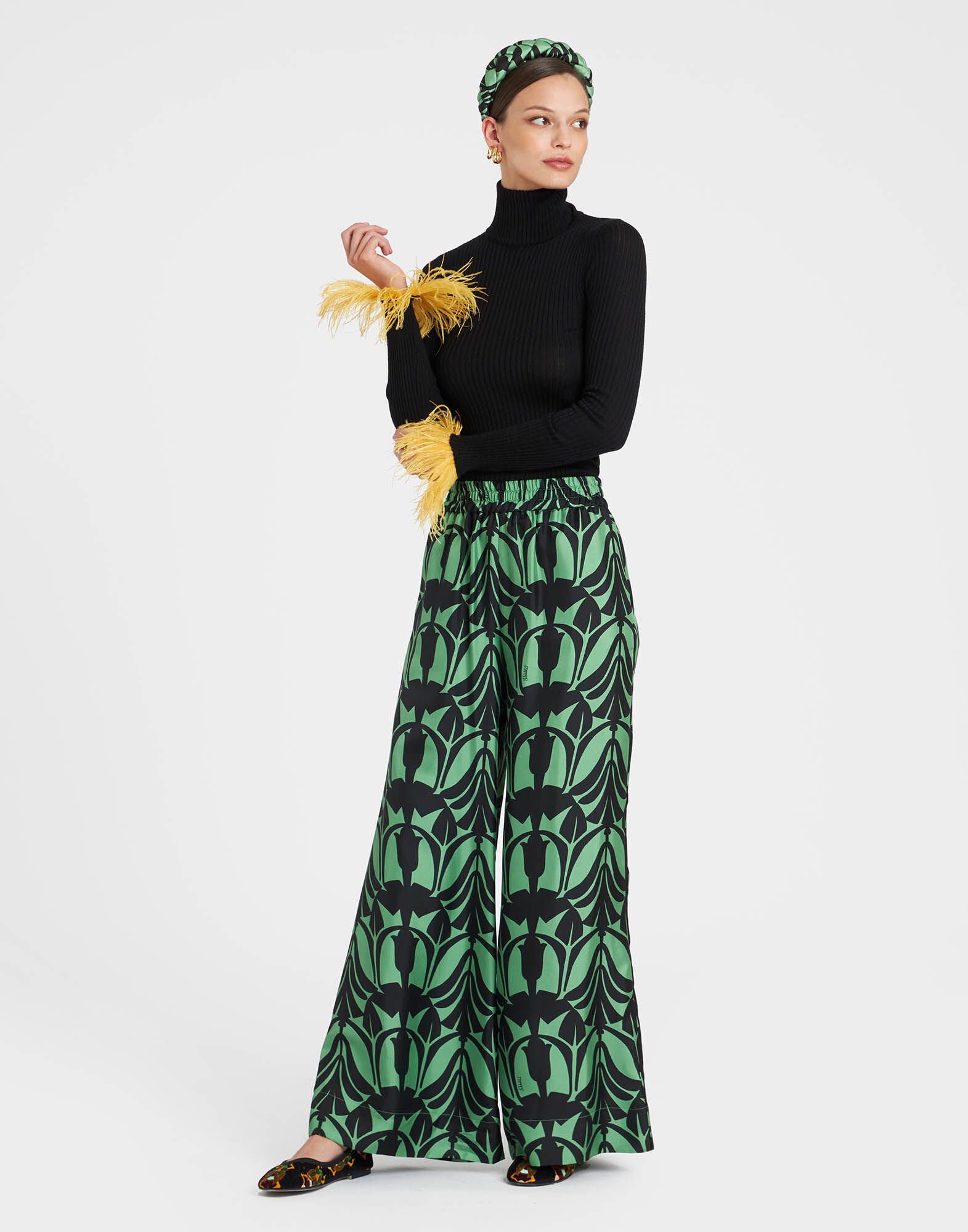 Palazzo Pants La DoubleJ: Papyrus Green Palazzo Pants La DoubleJ: Papyrus Green TRO0026SIL006