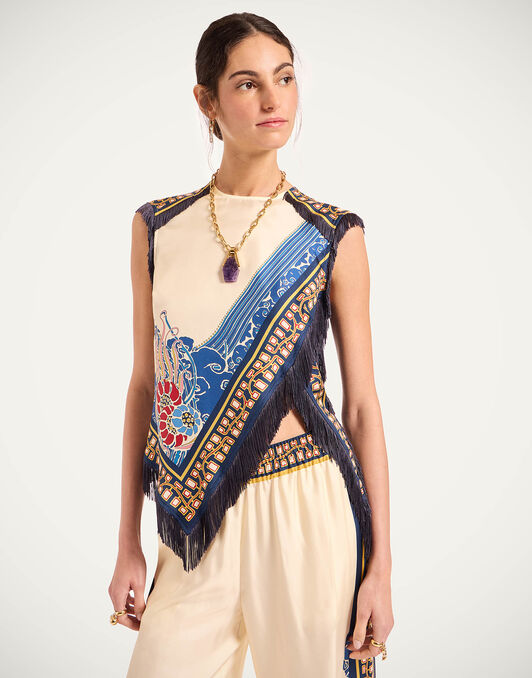 Scarf Top La DoubleJ: Lemuria Placée Blue Scarf Top La DoubleJ: Lemuria Placée Blue TOP0160SIL006