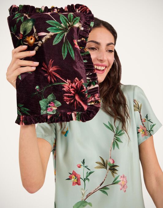 Hand Pochette La DoubleJ: Zooflora Burgundy Hand Pochette La DoubleJ: Zooflora Burgundy BAG0059VEL001