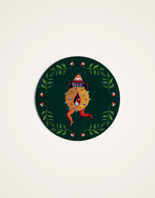 Disk Coasters Set Of 4 La DoubleJ: Flora And Fauna Mix Dark Green Disk Coasters Set Of 4 La DoubleJ: Flora And Fauna Mix Dark Green CST0009CRK001