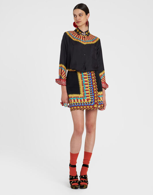 Foulard Mini Skirt La DoubleJ: Delta Placée Black SKI0185SAB001