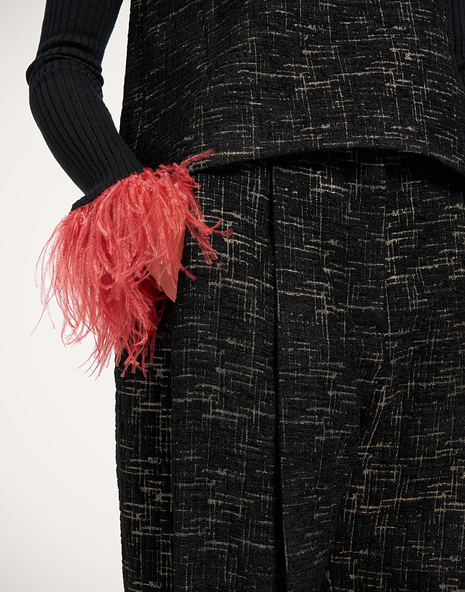 Pleated Pants La DoubleJ: Bicolor Black Pleated Pants La DoubleJ: Bicolor Black TRO0214WOL040