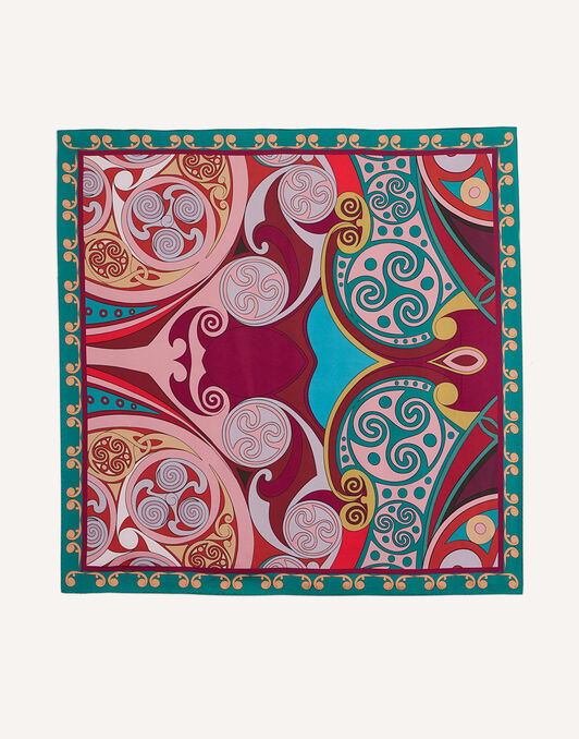 Foulard 90 La DoubleJ: Alchemy Placée Dark Red SCA0067SIL006
