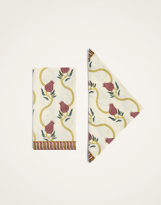 Large Napkins Set of 2 La DoubleJ: Melograno Placée Ivory NAP0017LIN015