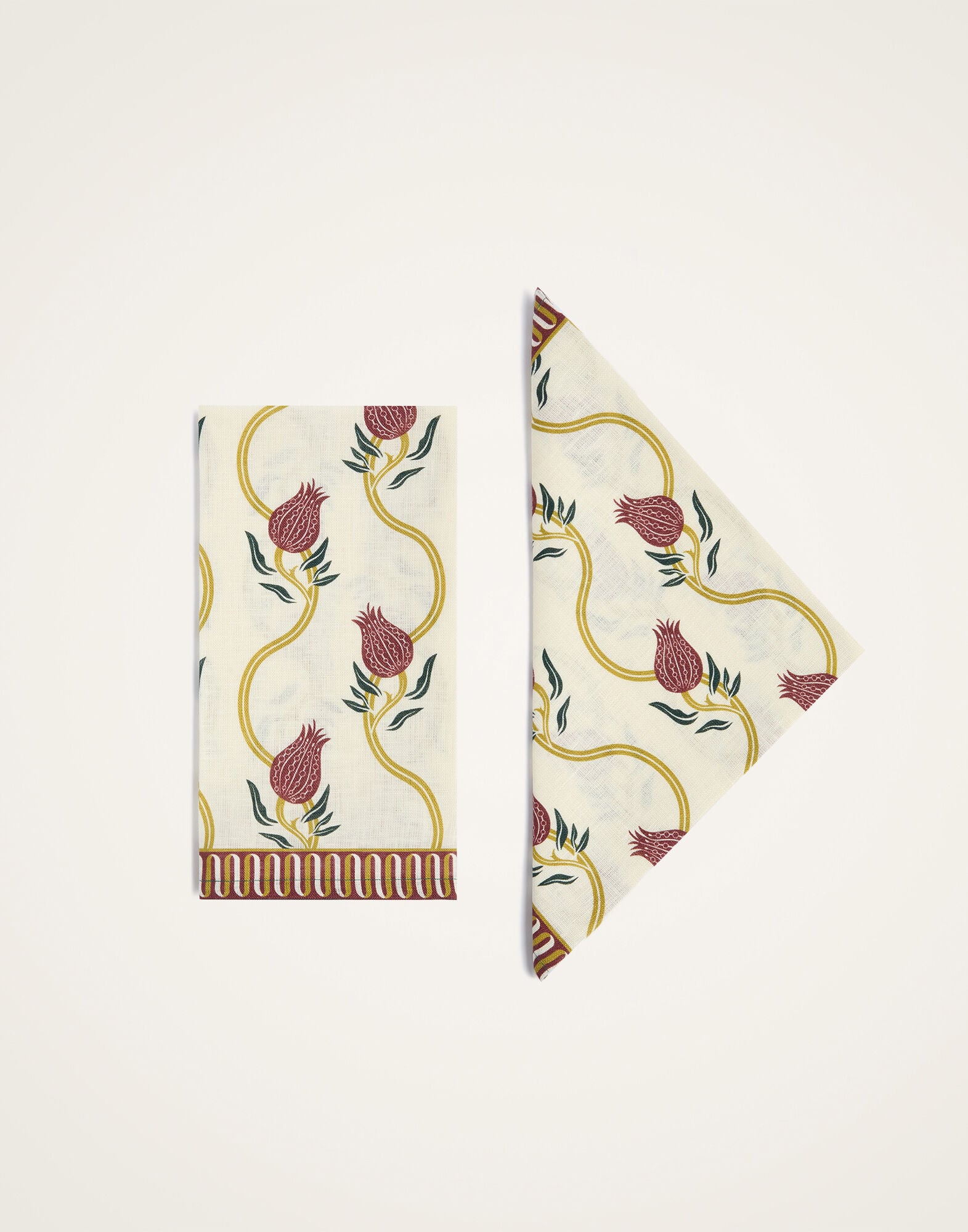 Large Napkins Set of 2 La DoubleJ: Melograno Placée Ivory NAP0017LIN015