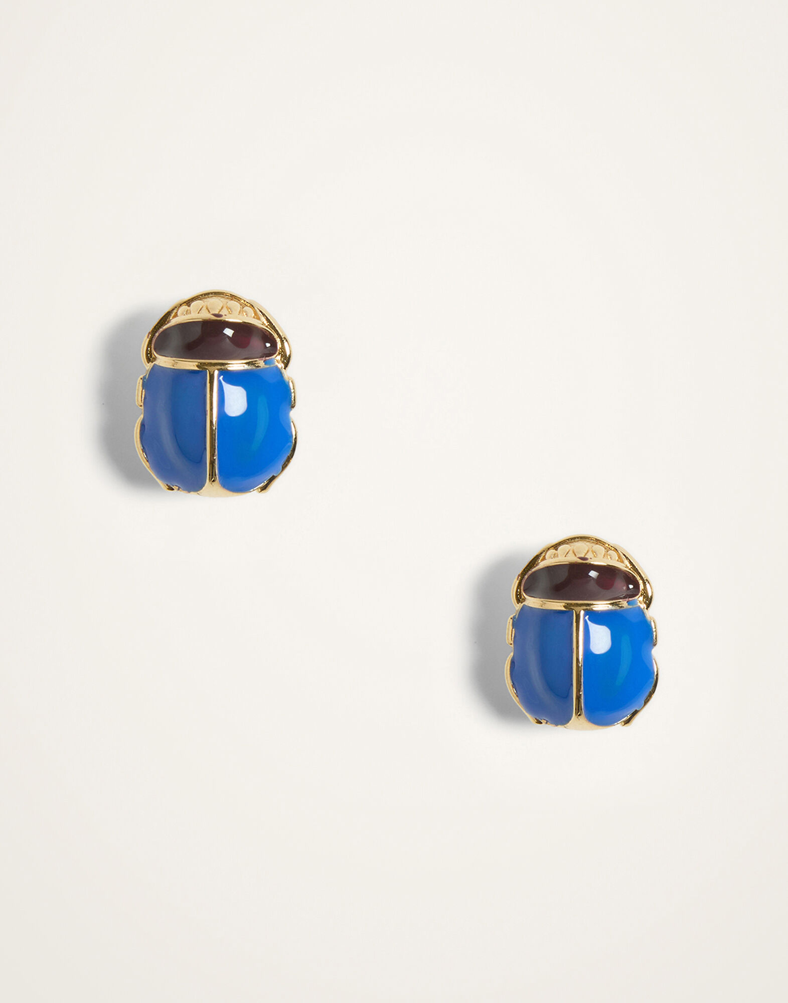 Khepri Studs La DoubleJ: 24K Gold Plate & Blue Enamel Khepri Studs La DoubleJ: 24K Gold Plate & Blue Enamel EAR0071BRA008