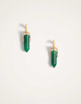 Pillar Earrings La DoubleJ: 24K Gold Plate & Aventurine EAR0059BRA003
