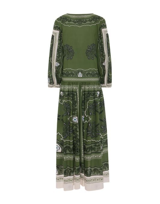 Viviana Dress La DoubleJ: Mirage Placée Green Viviana Dress La DoubleJ: Mirage Placée Green DRE0716COT056