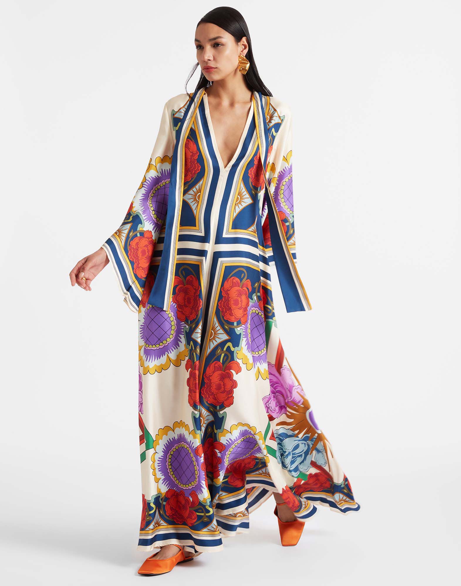 Magnifico Dress La DoubleJ: Taormina Placée Rust DRE0232SIL006