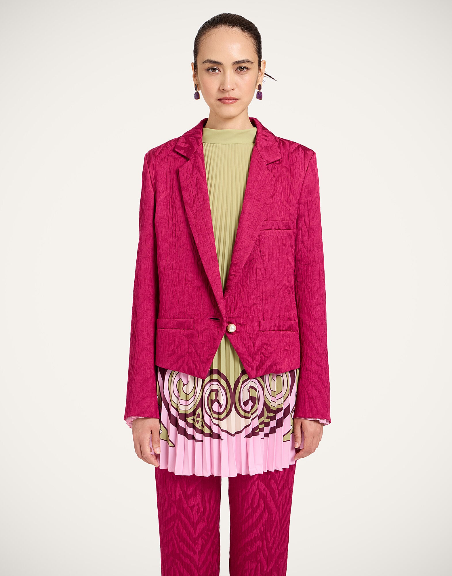 Luckycharm Jacket La DoubleJ: Animalier Raspberry Luckycharm Jacket La DoubleJ: Animalier Raspberry JAC0199JCQ118
