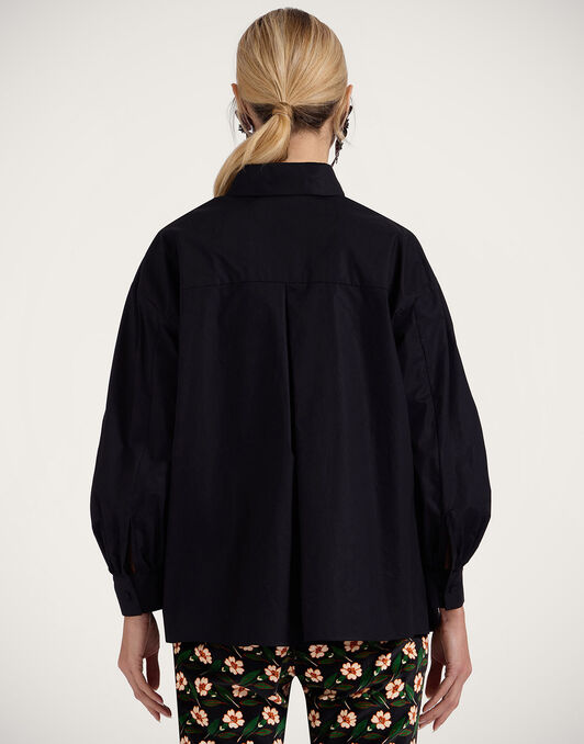 Poet Shirt La DoubleJ: Solid Black Poet Shirt La DoubleJ: Solid Black SHI0055COT059