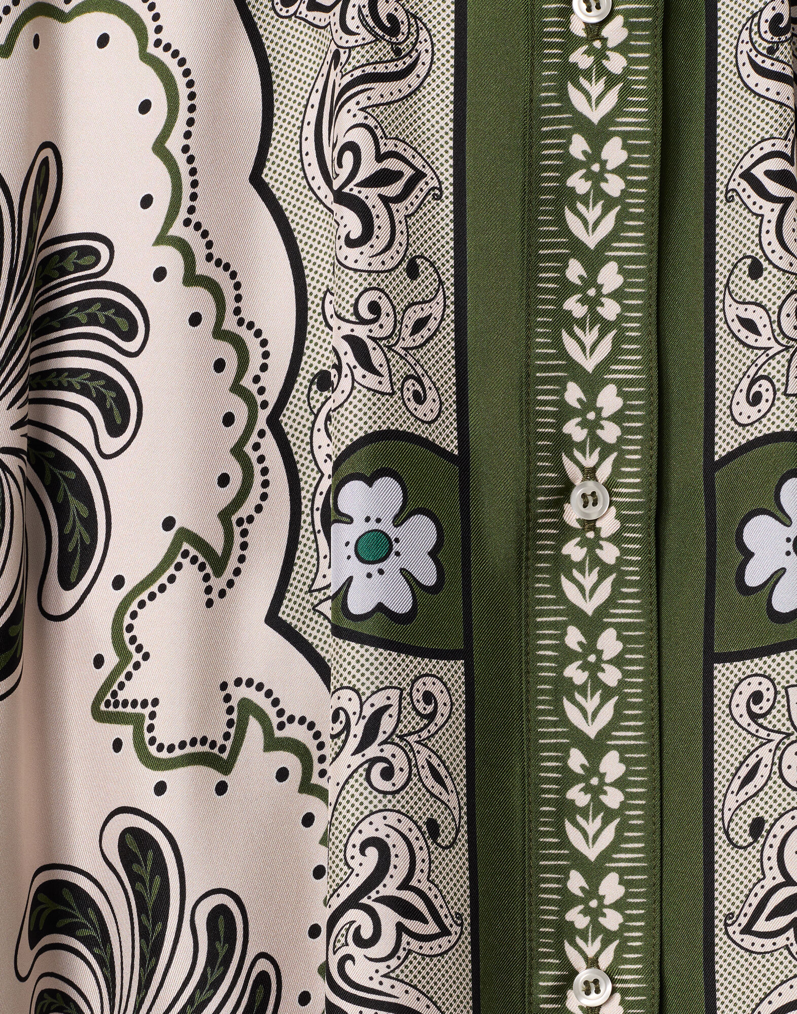 Foulard Shirt La DoubleJ: Mirage Placée Green SHI0167LAC008