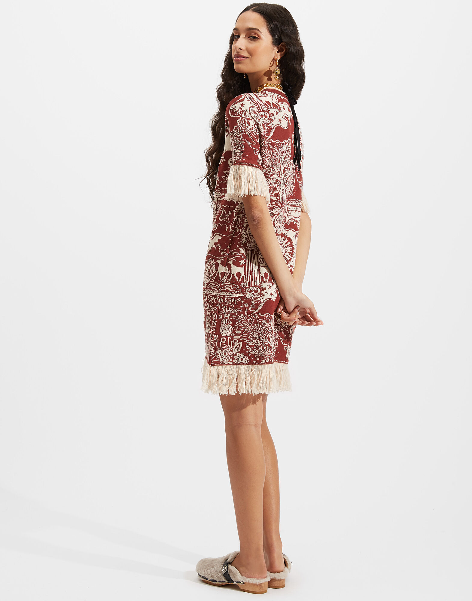 Jacquard Mini Dress La DoubleJ: Ionic Rust ed27_look_17