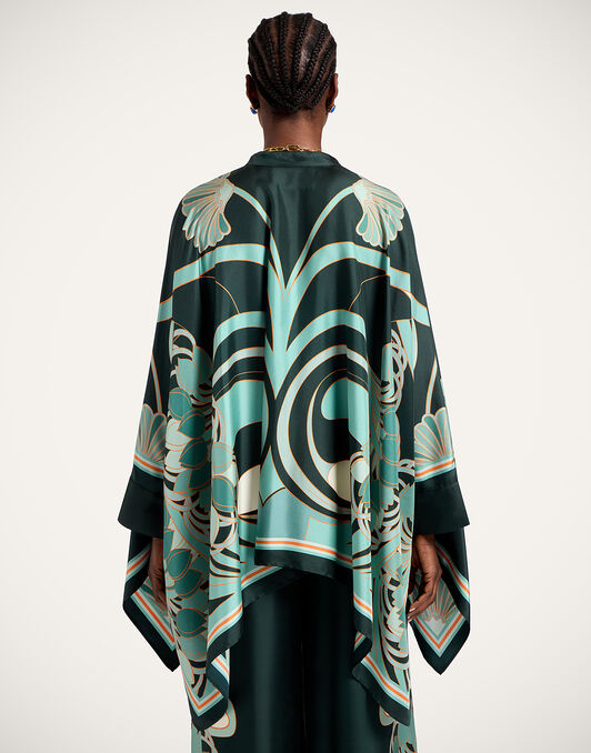 Foulard Shirt La DoubleJ: Blooming Tulip Placée Dark Green Foulard Shirt La DoubleJ: Blooming Tulip Placée Dark Green SHI0059SIL001