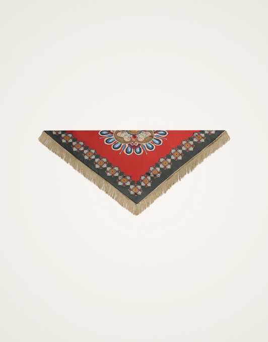 Fringe Triangle Scarf La DoubleJ: Nucleus Placée Rust Fringe Triangle Scarf La DoubleJ: Nucleus Placée Rust SCA0076SIL006