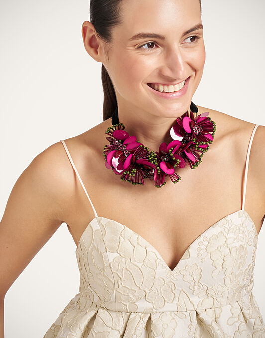 Petal Choker La DoubleJ: Burgundy NEC0076EMB222