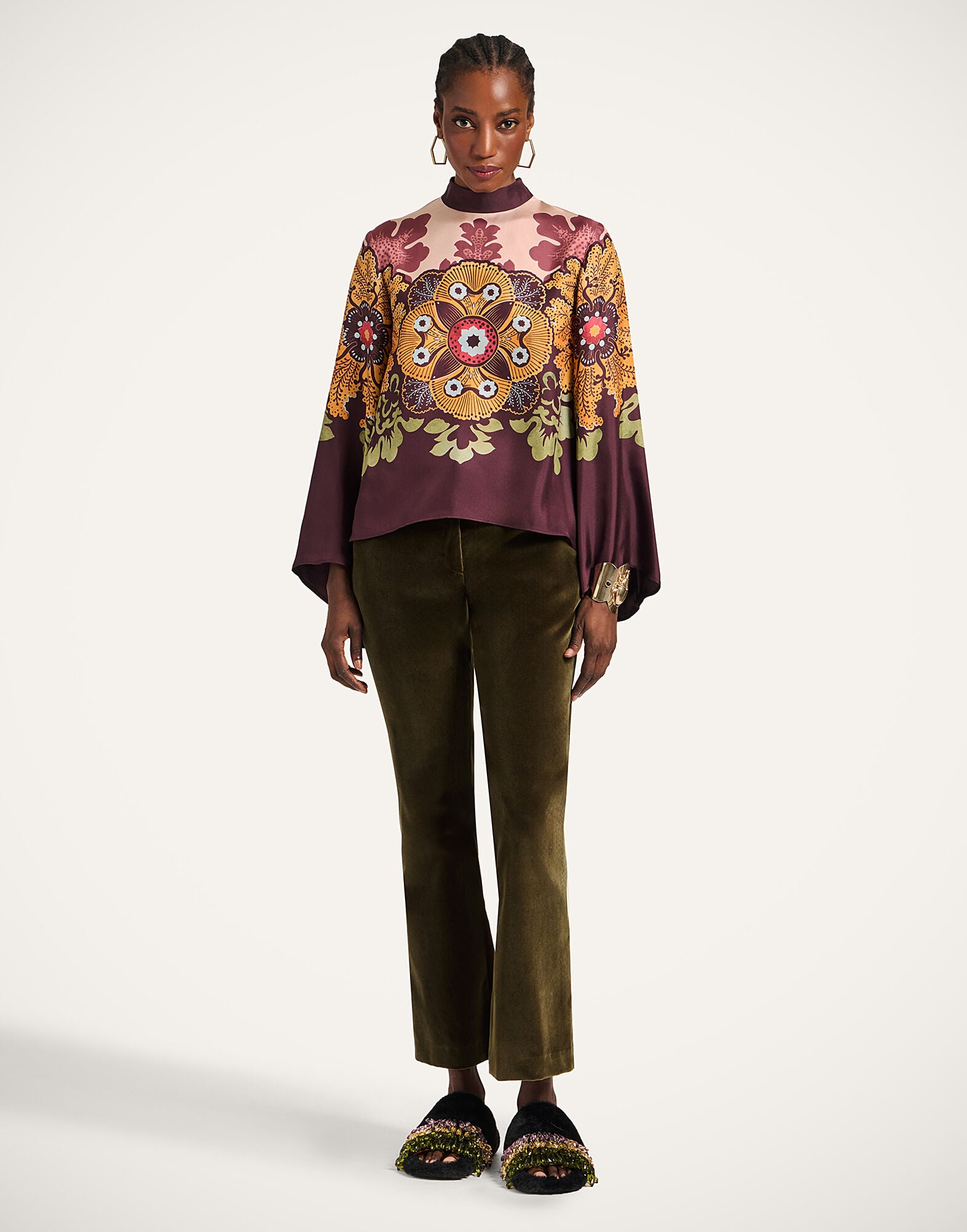 Make An Exit Top La DoubleJ: Bounty Placée Burgundy TOP0117SIL017