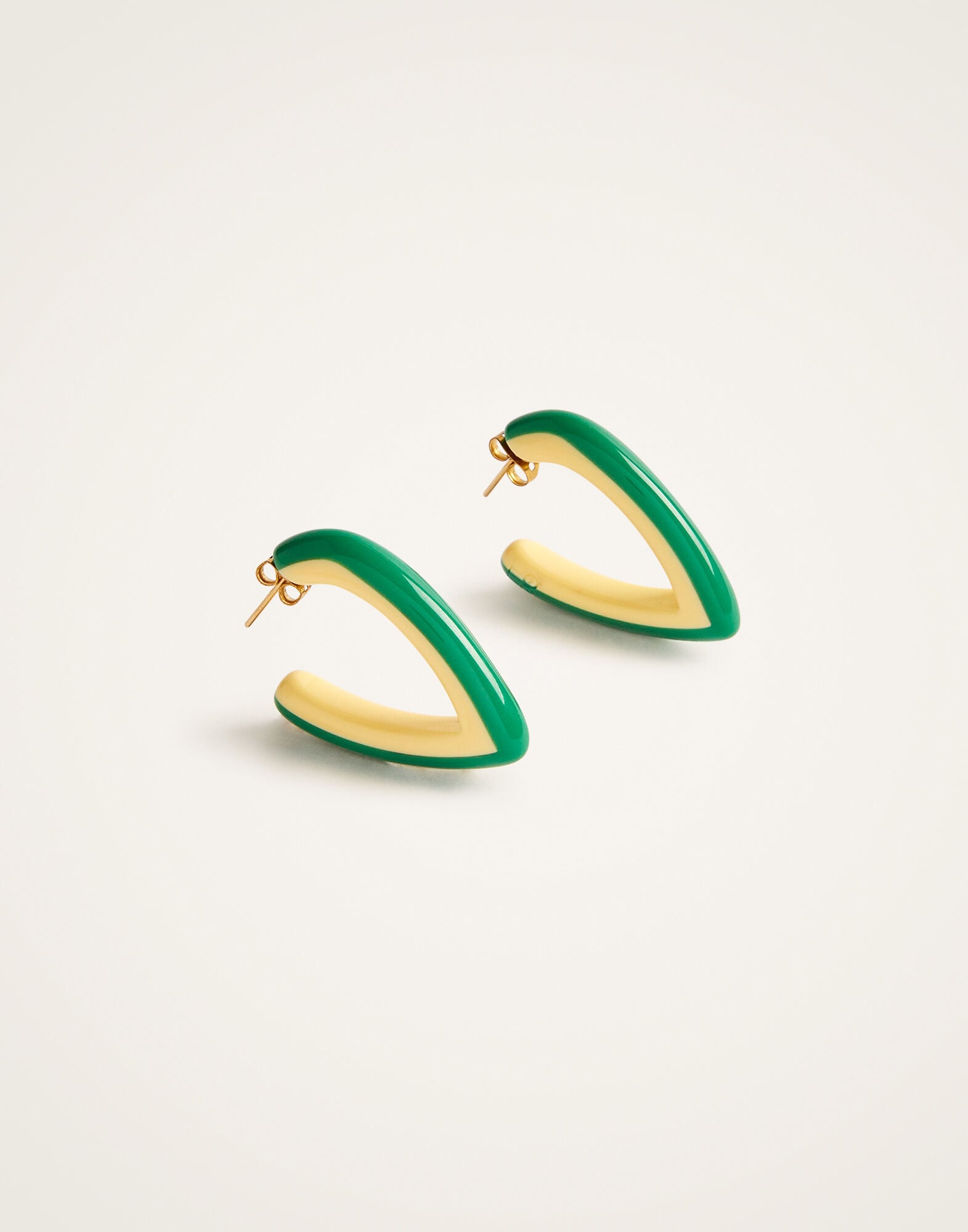 Dew Earrings Bicolor Mini La DoubleJ: Bicolor Green & Ivory Dew Earrings Bicolor Mini La DoubleJ: Bicolor Green & Ivory EAR0057POL008