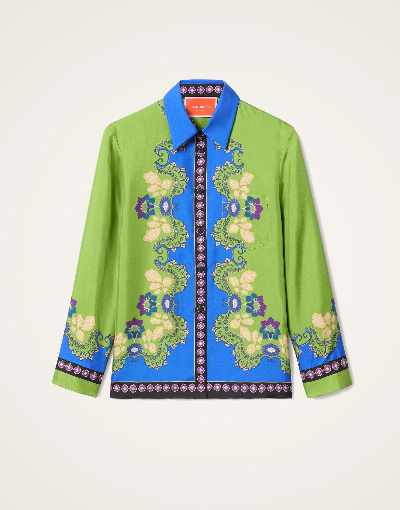 Boy Shirt La DoubleJ: Cornucopia Placée Green Boy Shirt La DoubleJ: Cornucopia Placée Green SHI0040SIL026