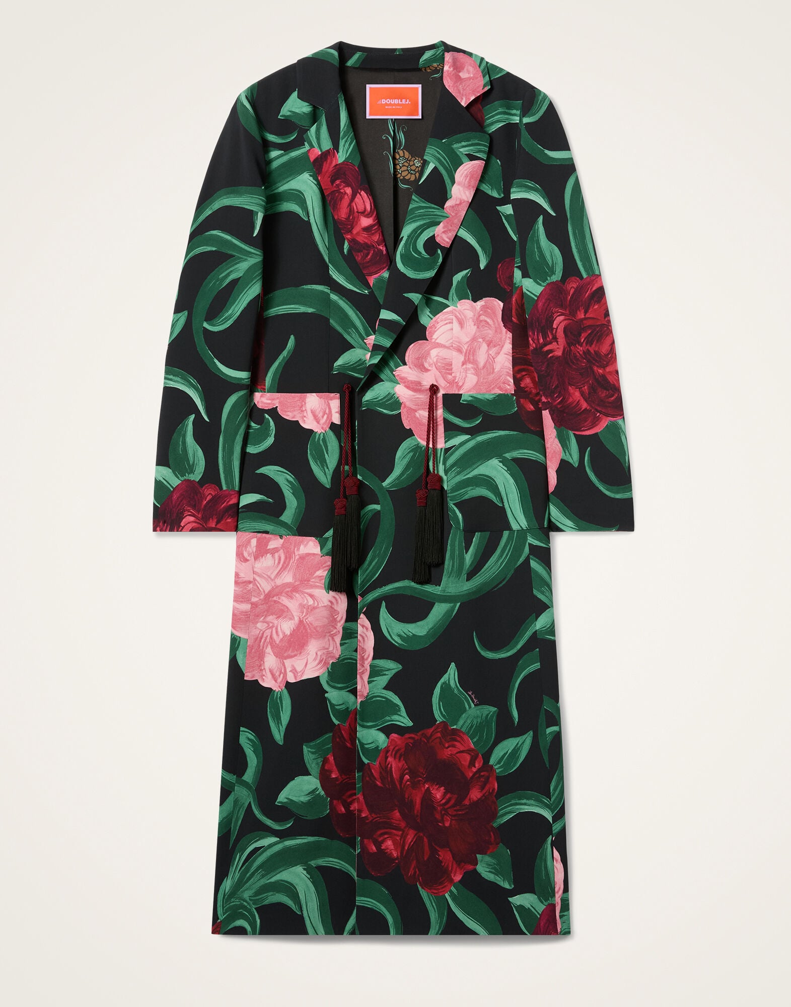 Duster Coat La DoubleJ: Peony Black Duster Coat La DoubleJ: Peony Black JAC0203SAB001