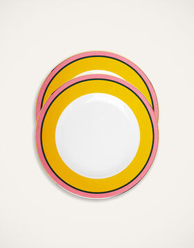 Dinner Plates Set Of 2 La DoubleJ: Rainbow Yellow DIN0002CER001