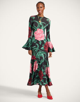 Alba Dress La DoubleJ: Peony Black DRE0670JER027