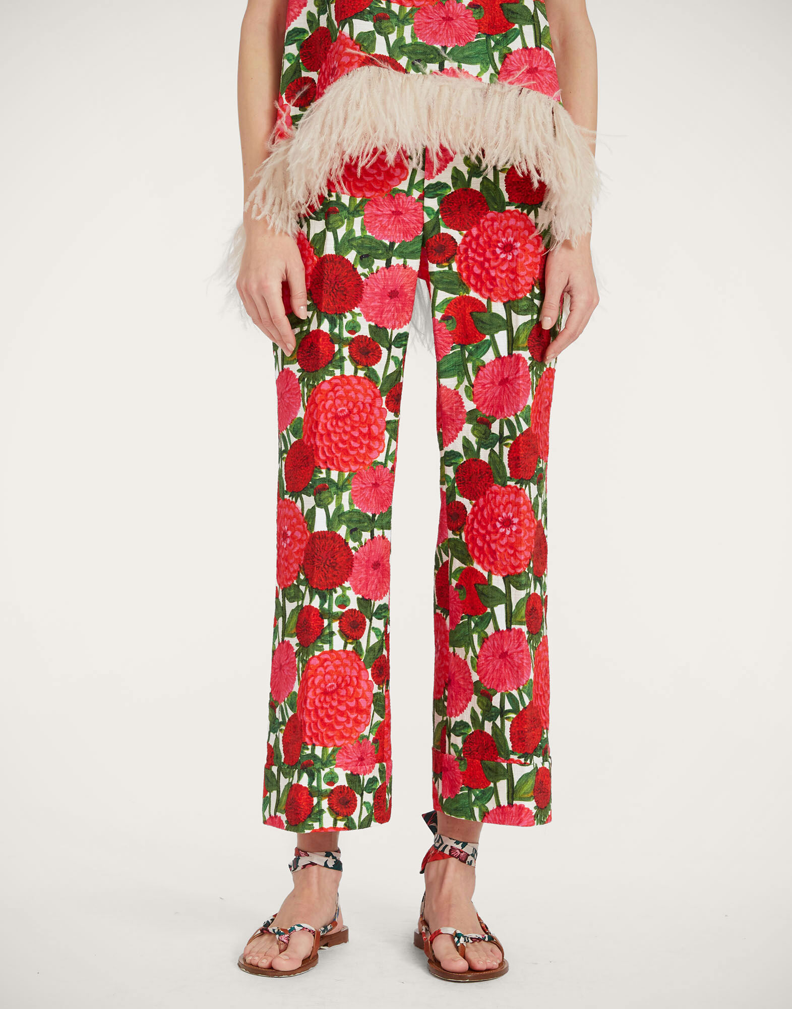 Hendrix Pants La DoubleJ: Pink Dahlias TRO0014COT005