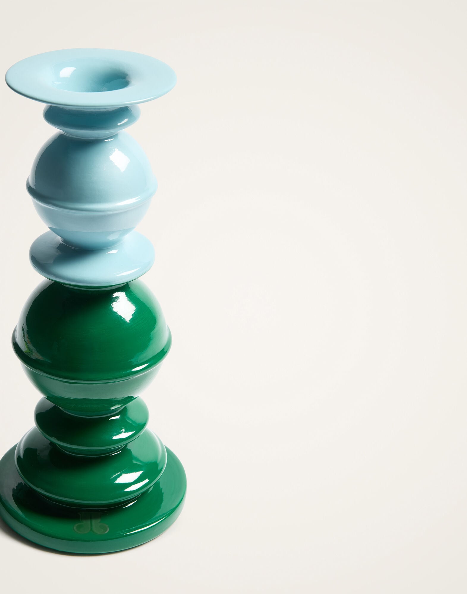 Space Pillar Candle La DoubleJ: Color Block Green, Light Blue, Saffron OTC0012CEW001