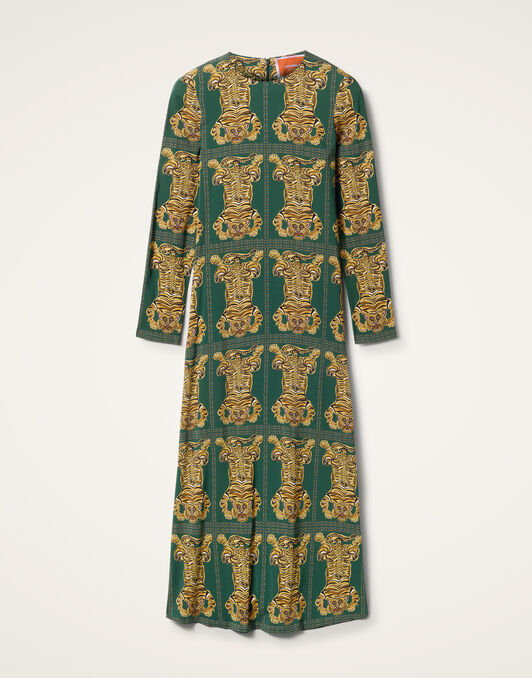 Long Sleeve Swing Dress La DoubleJ: Tiger Tiles DRE0184VIS001